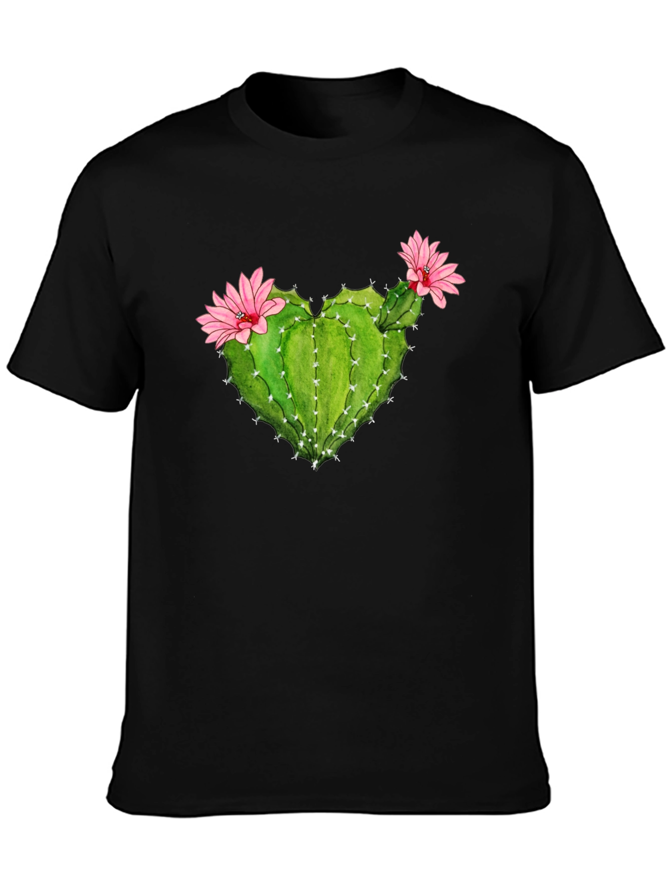 Cactus Heart Flower Graphic T-Shirt