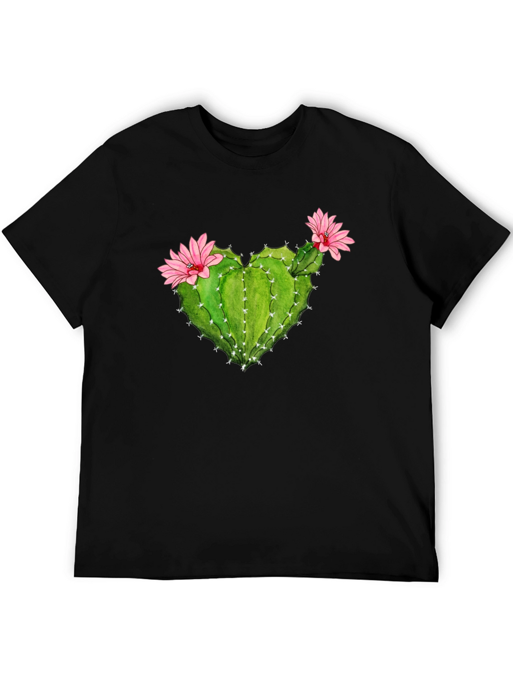 Cactus Heart Flower Graphic T-Shirt
