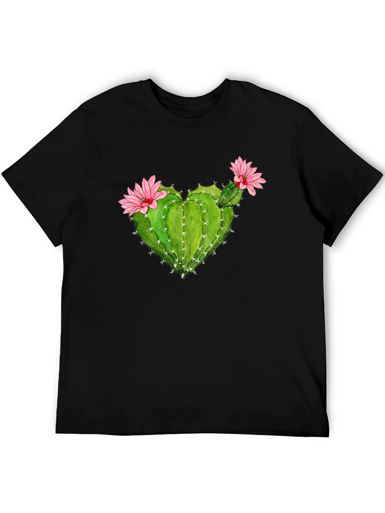 Cactus Heart Flower Graphic T-Shirt