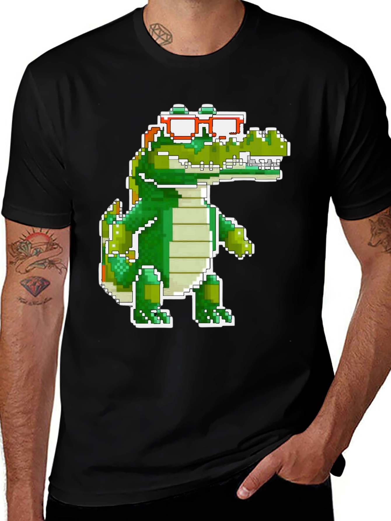 Pixel Gator Tee - Retro Style Crocodile T-Shirt