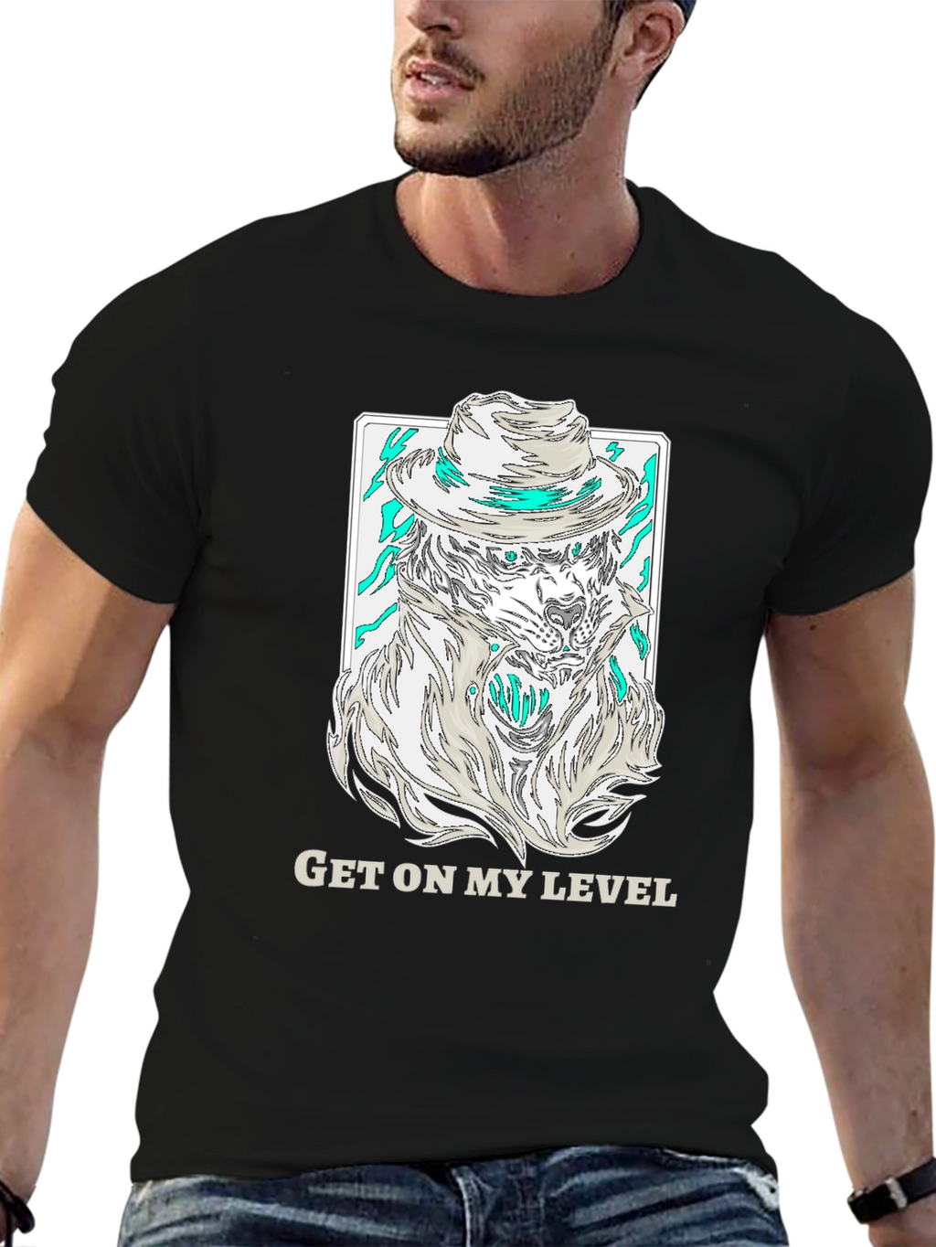 Get On My Level T-Shirt - Wolf Gangster Design
