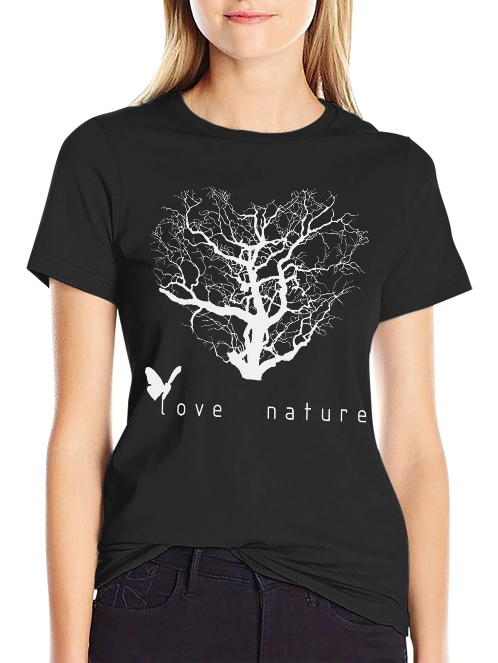 Love Nature Tree Graphic Black T-Shirt