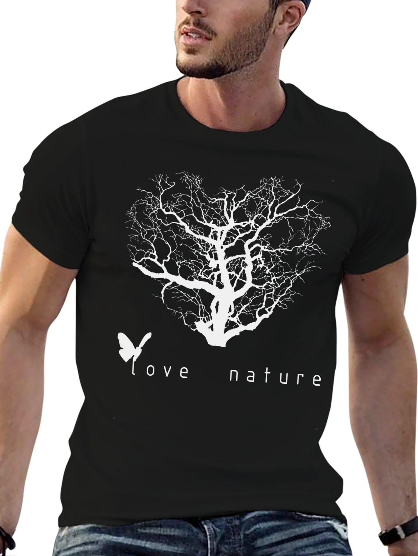 Love Nature Tree Graphic Black T-Shirt