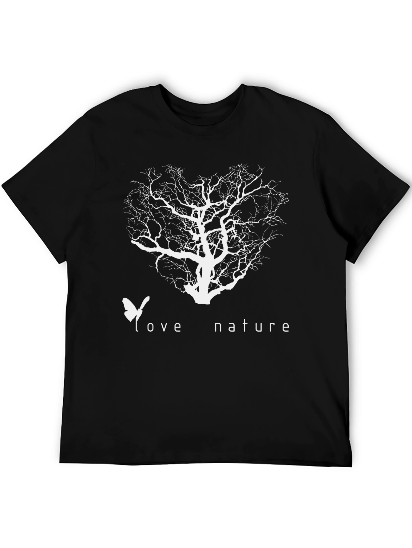 Love Nature Tree Graphic Black T-Shirt