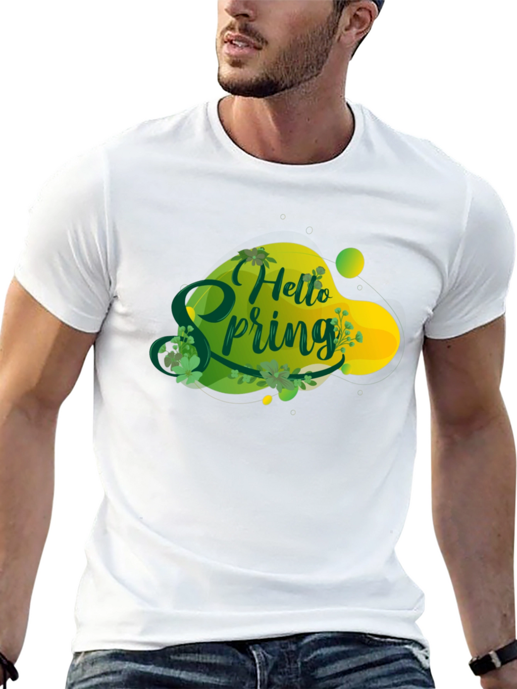 Hello Spring Graphic Tee - Black