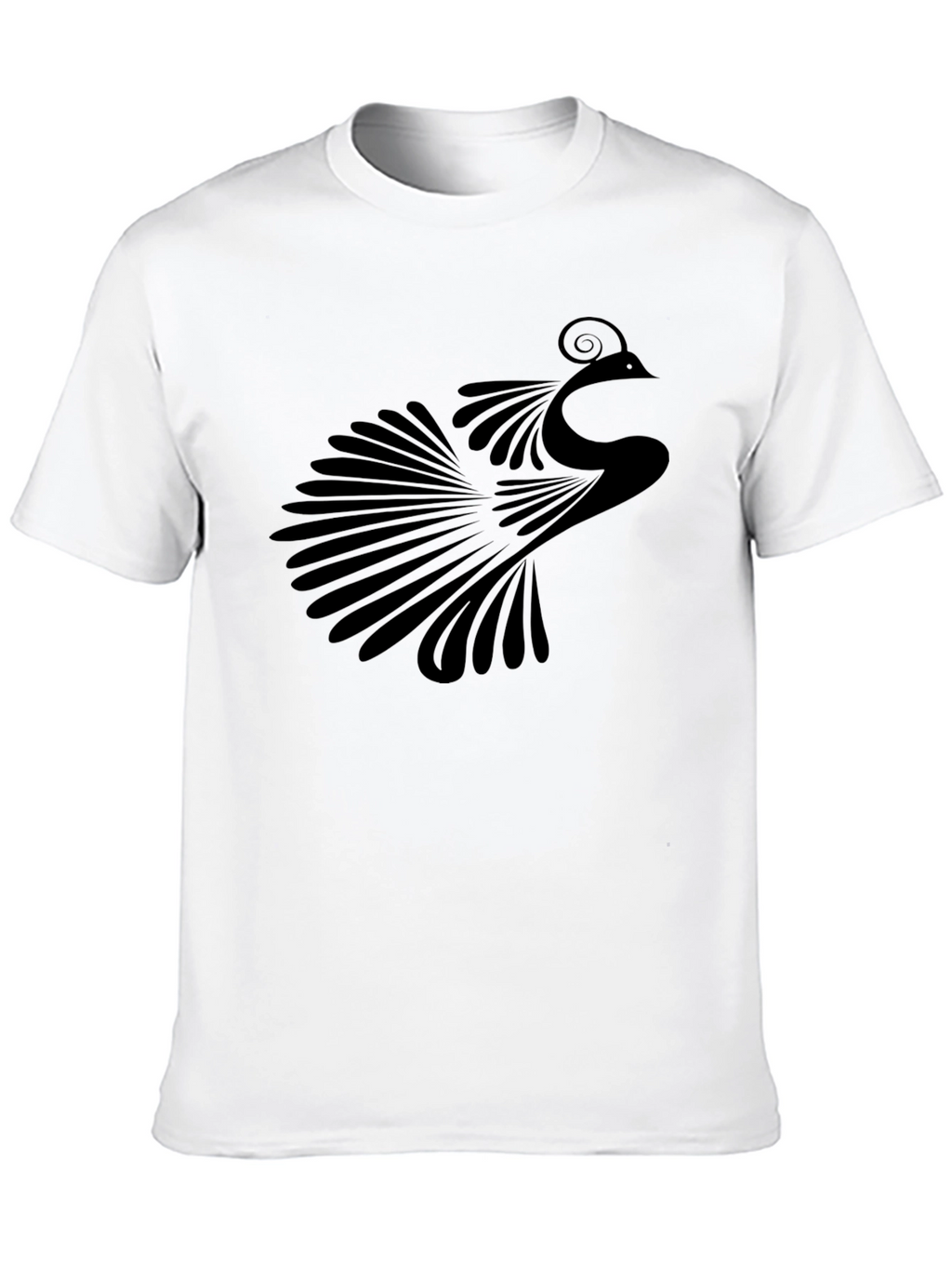 Black Peacock Graphic Tee - Stylish Mens T-Shirt