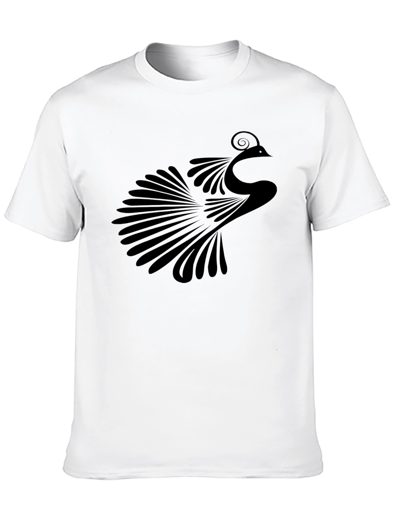Black Peacock Graphic Tee - Stylish Mens T-Shirt