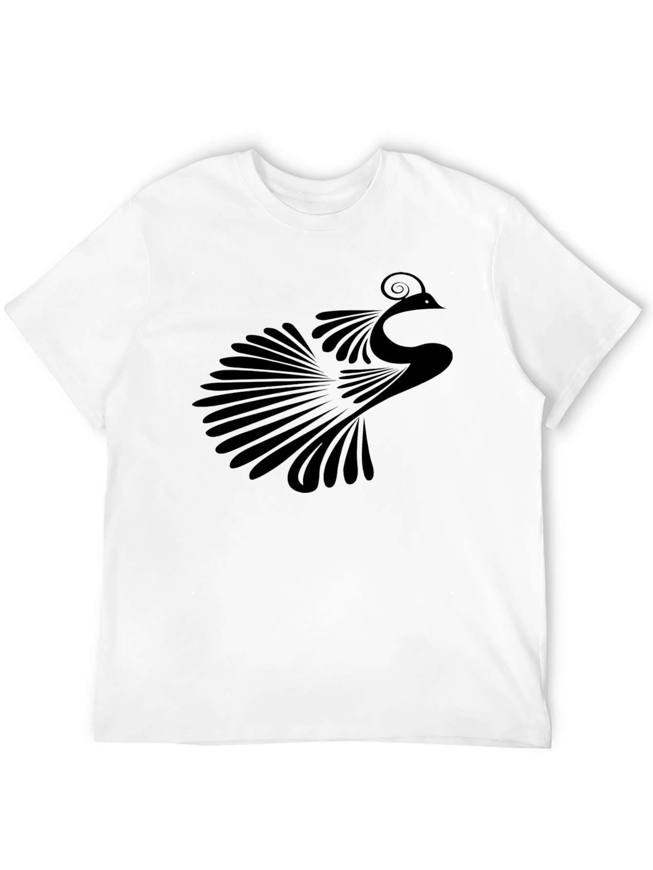 Black Peacock Graphic Tee - Stylish Mens T-Shirt