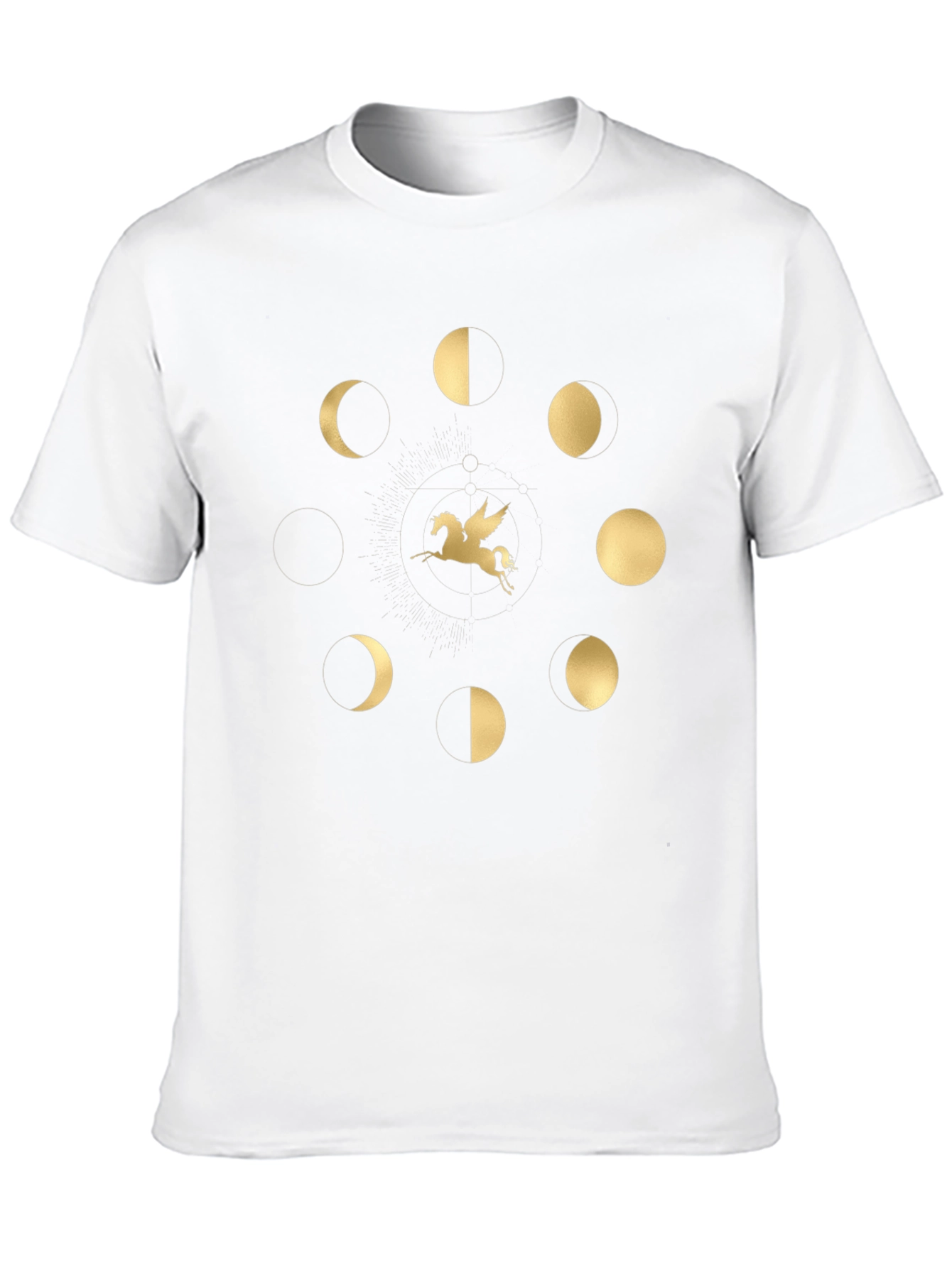 Pegasus & Moon Phases Black T-Shirt
