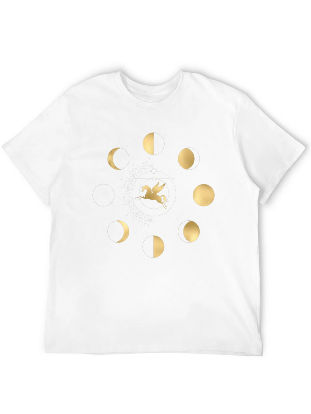 Pegasus & Moon Phases Black T-Shirt