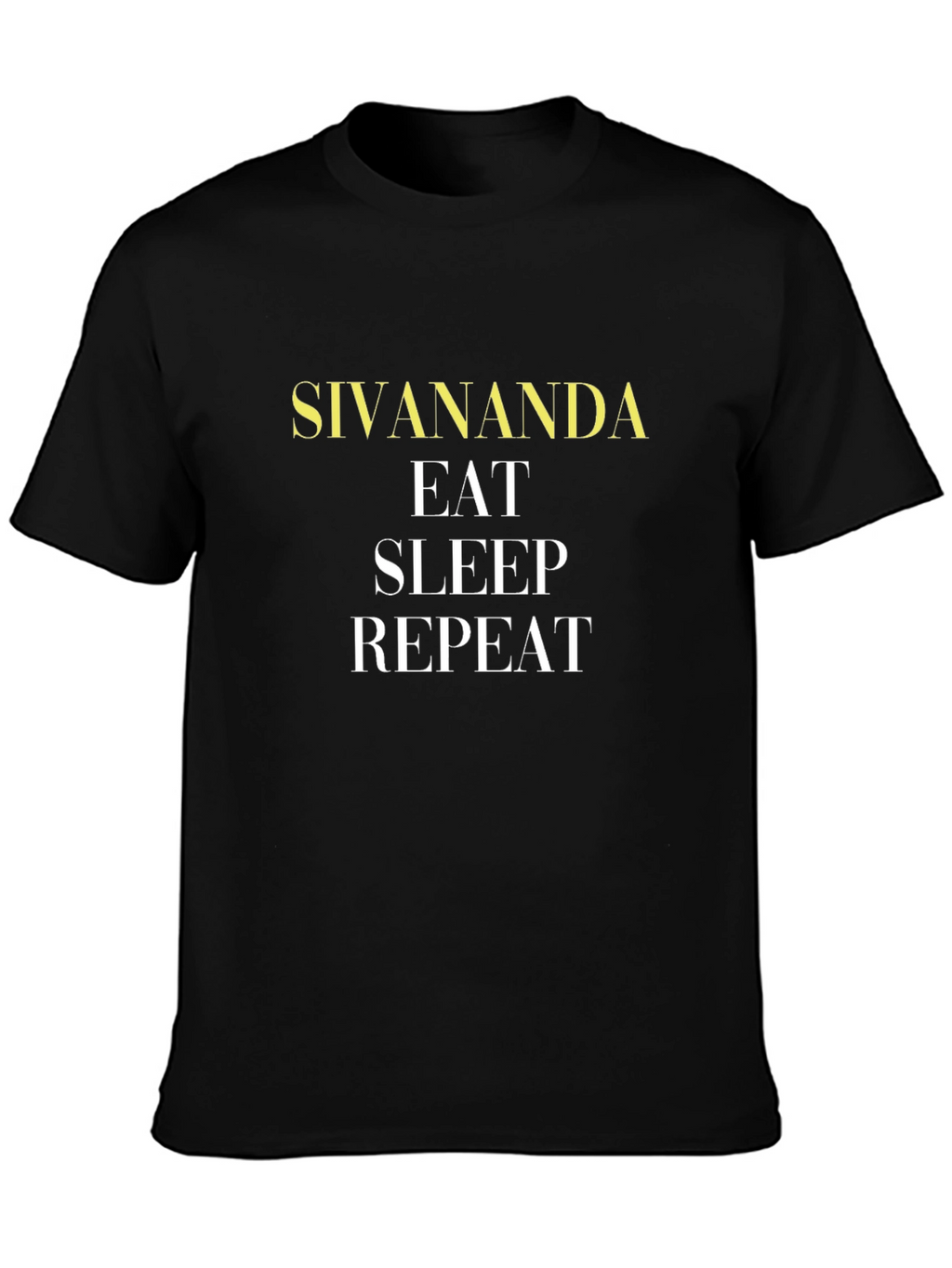 Sivananda Eat Sleep Repeat Black Graphic Tee
