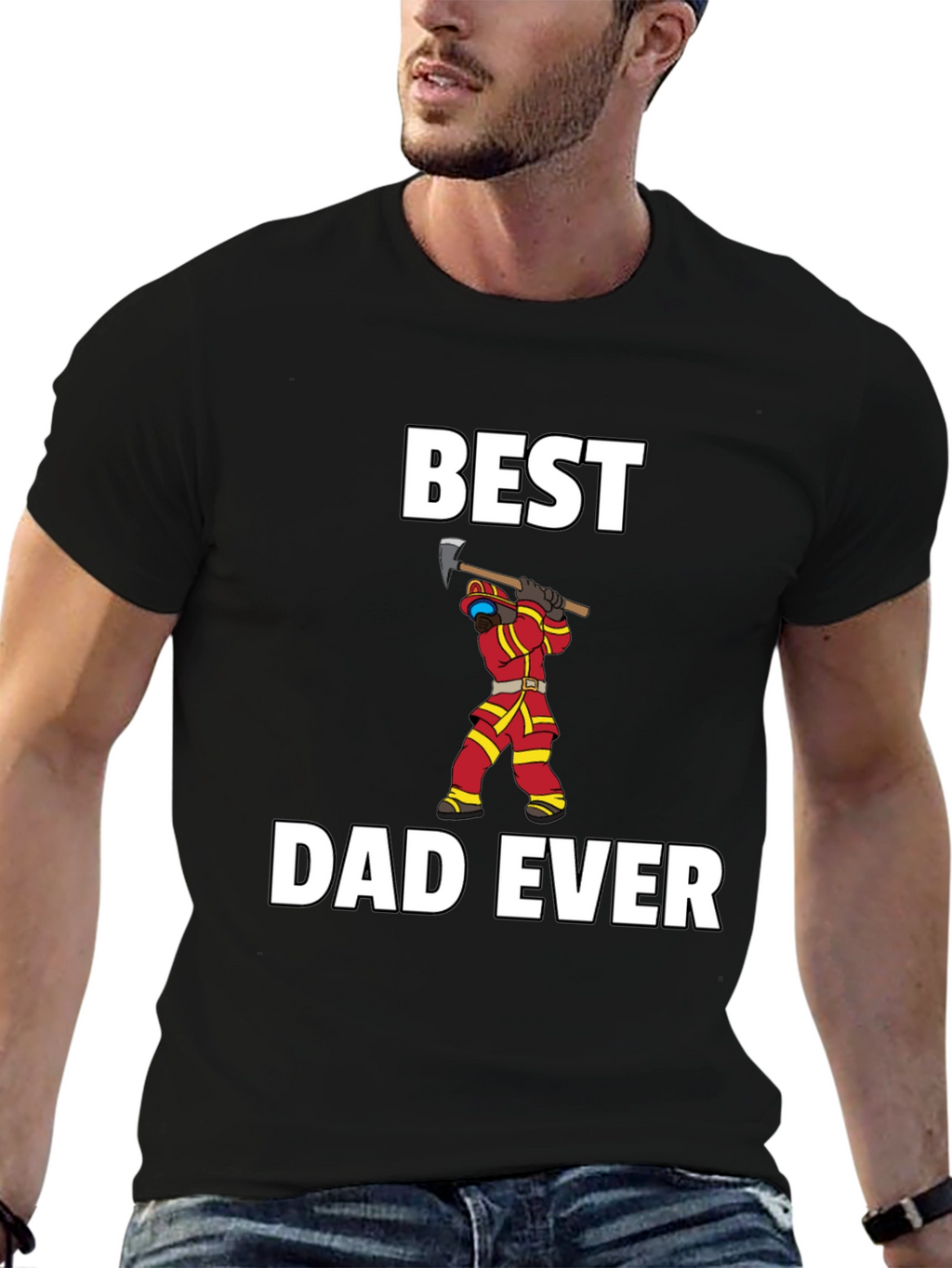 Best Dad Ever Firefighter T-Shirt