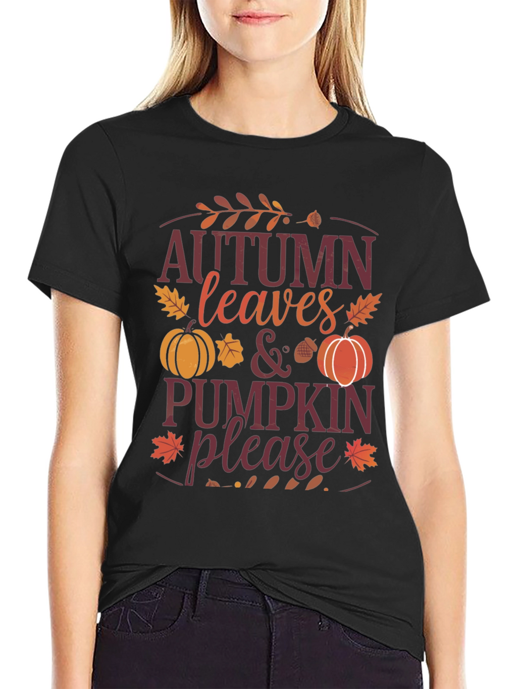 Autumn Leaves & Pumpkin Please Graphic Tee