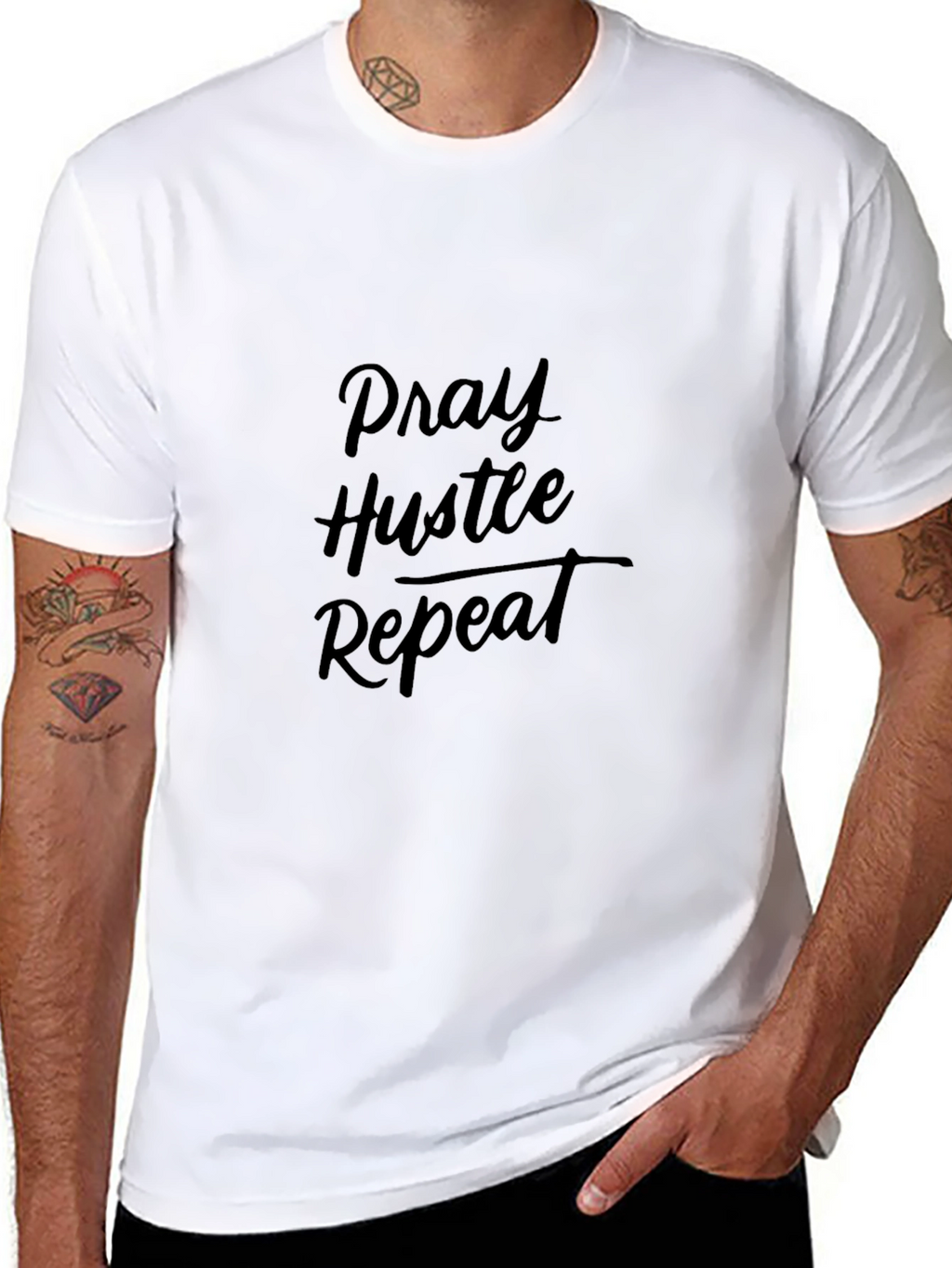 Pray Hustle Repeat Black T-Shirt