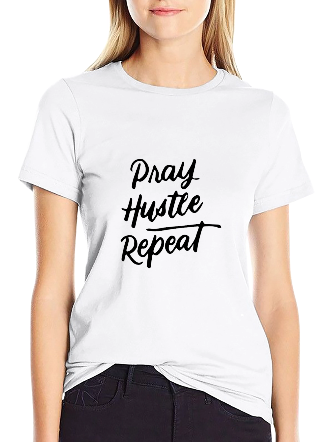 Pray Hustle Repeat Black T-Shirt