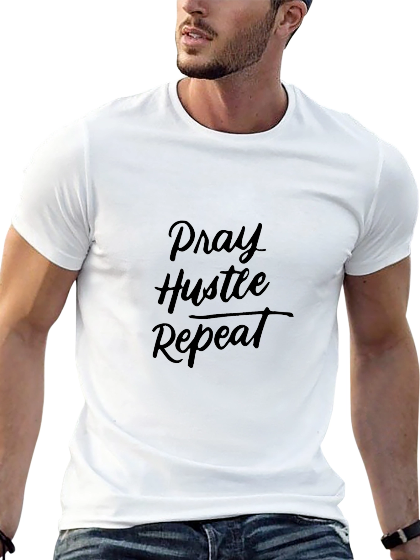 Pray Hustle Repeat Black T-Shirt