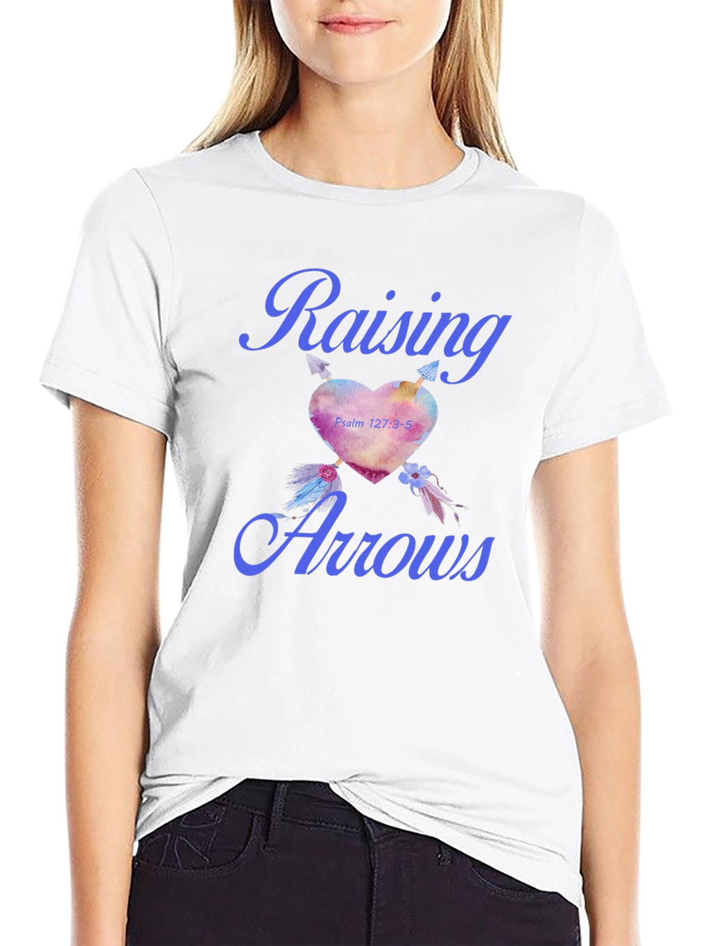 Raising Arrows T-Shirt - Psalm 127:3-5 Heart Design