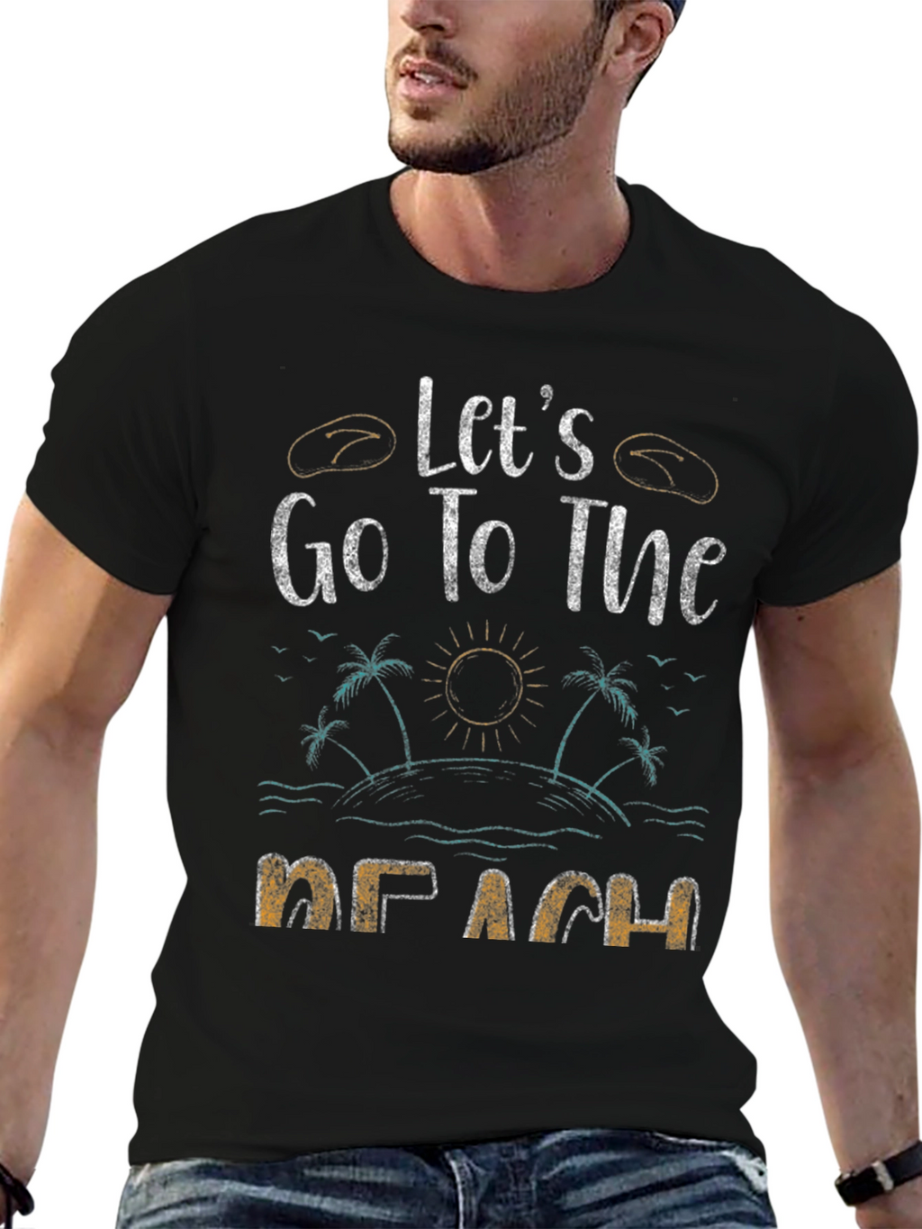 Lets Go To The Beach Graphic T-Shirt