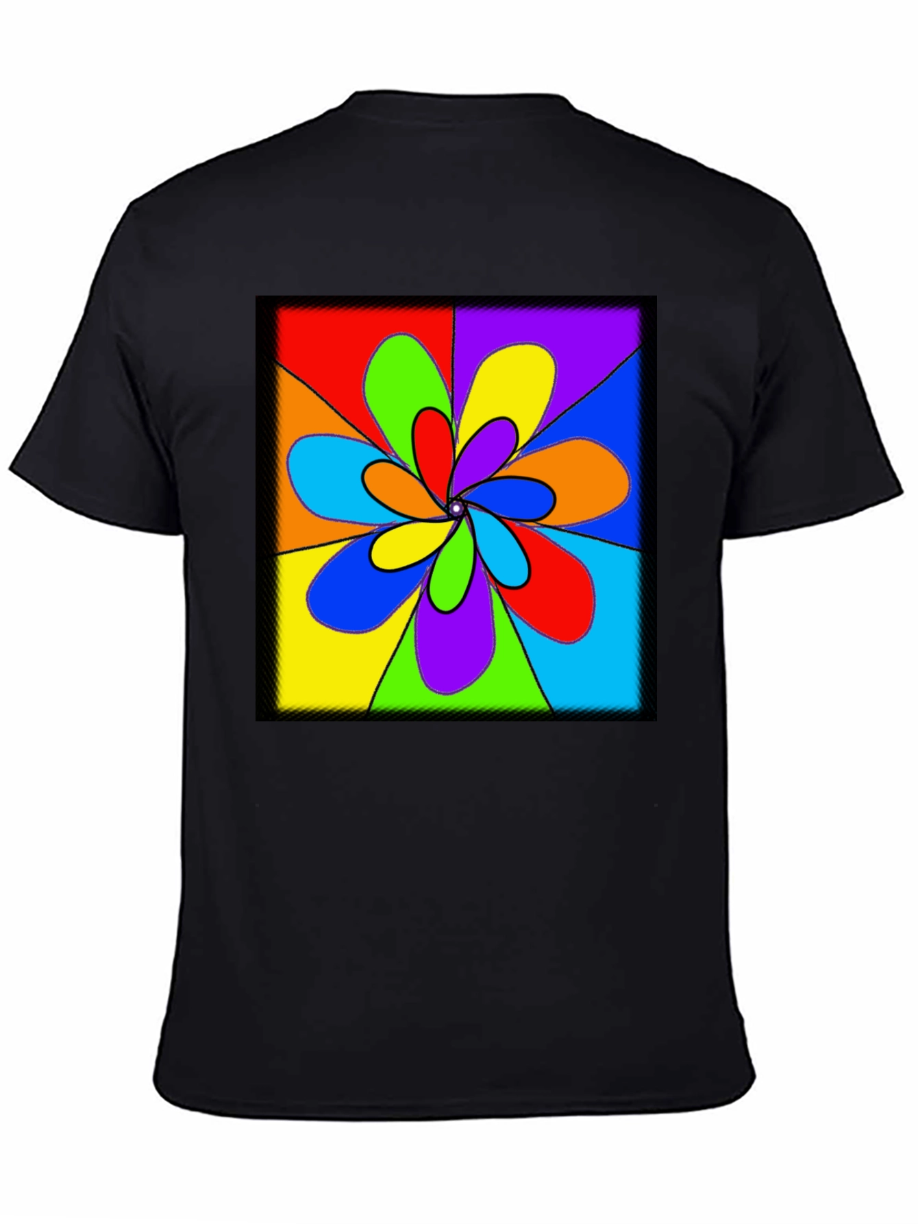 Colorful Retro Swirl T-Shirt - Black