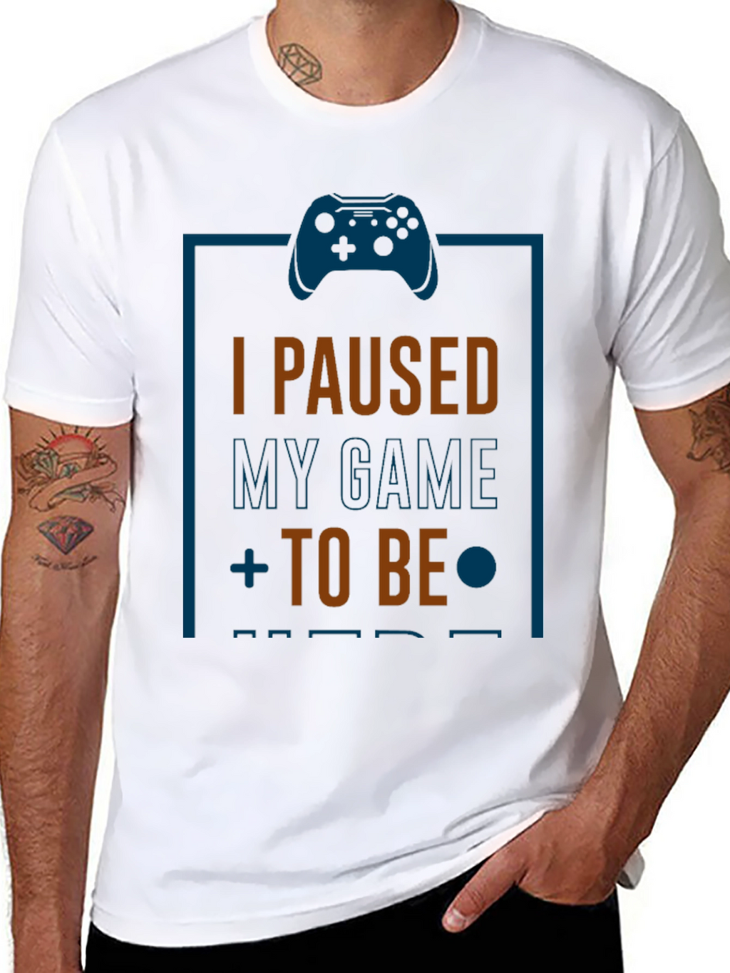 I Paused My Game Black T-Shirt