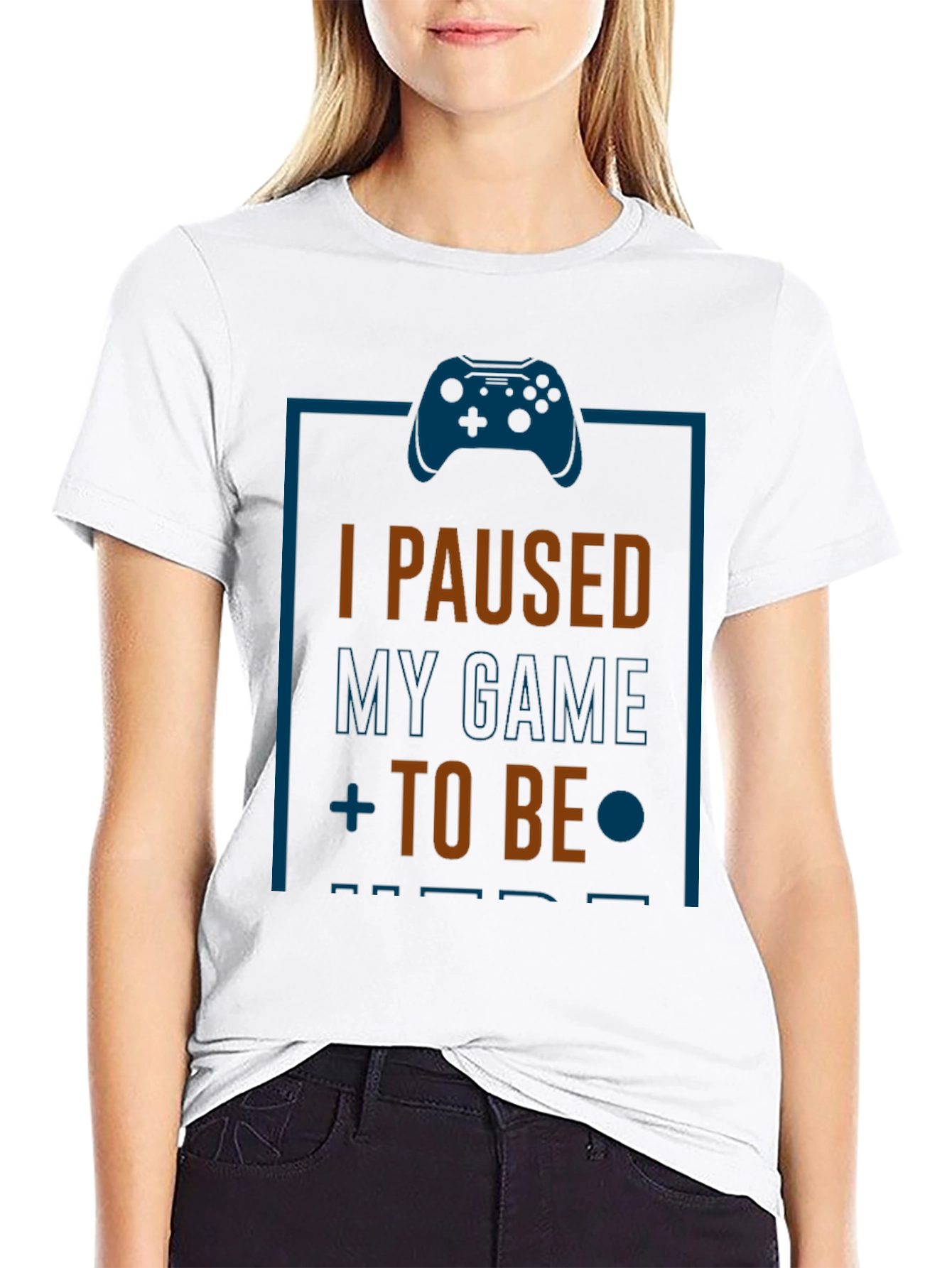 I Paused My Game Black T-Shirt