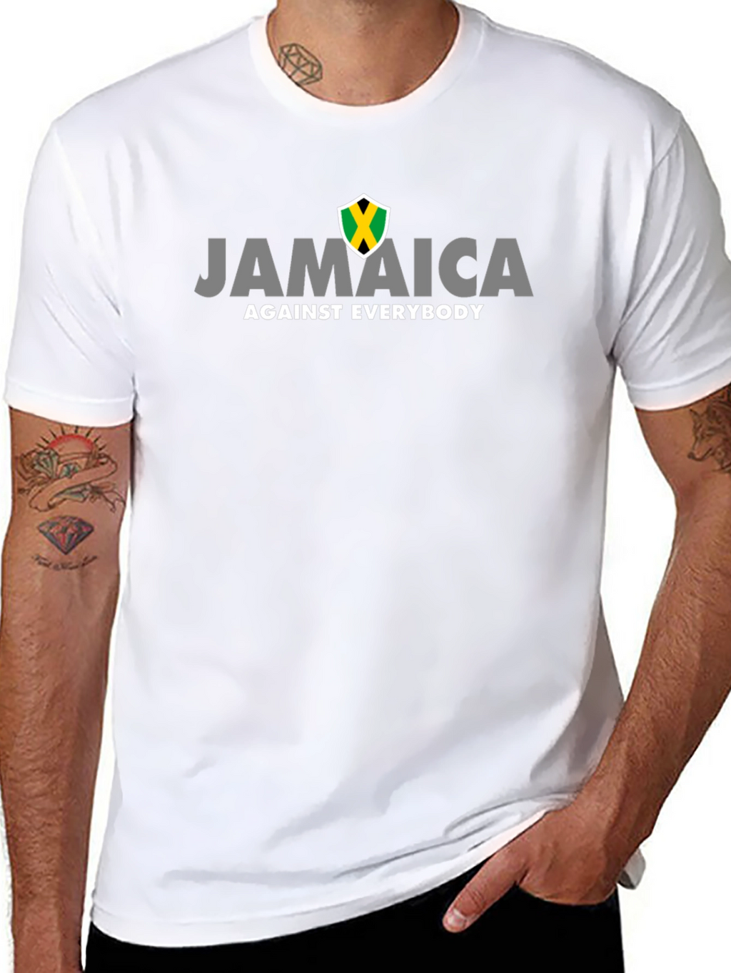 Jamaica Against Everybody Black Graphic Tee