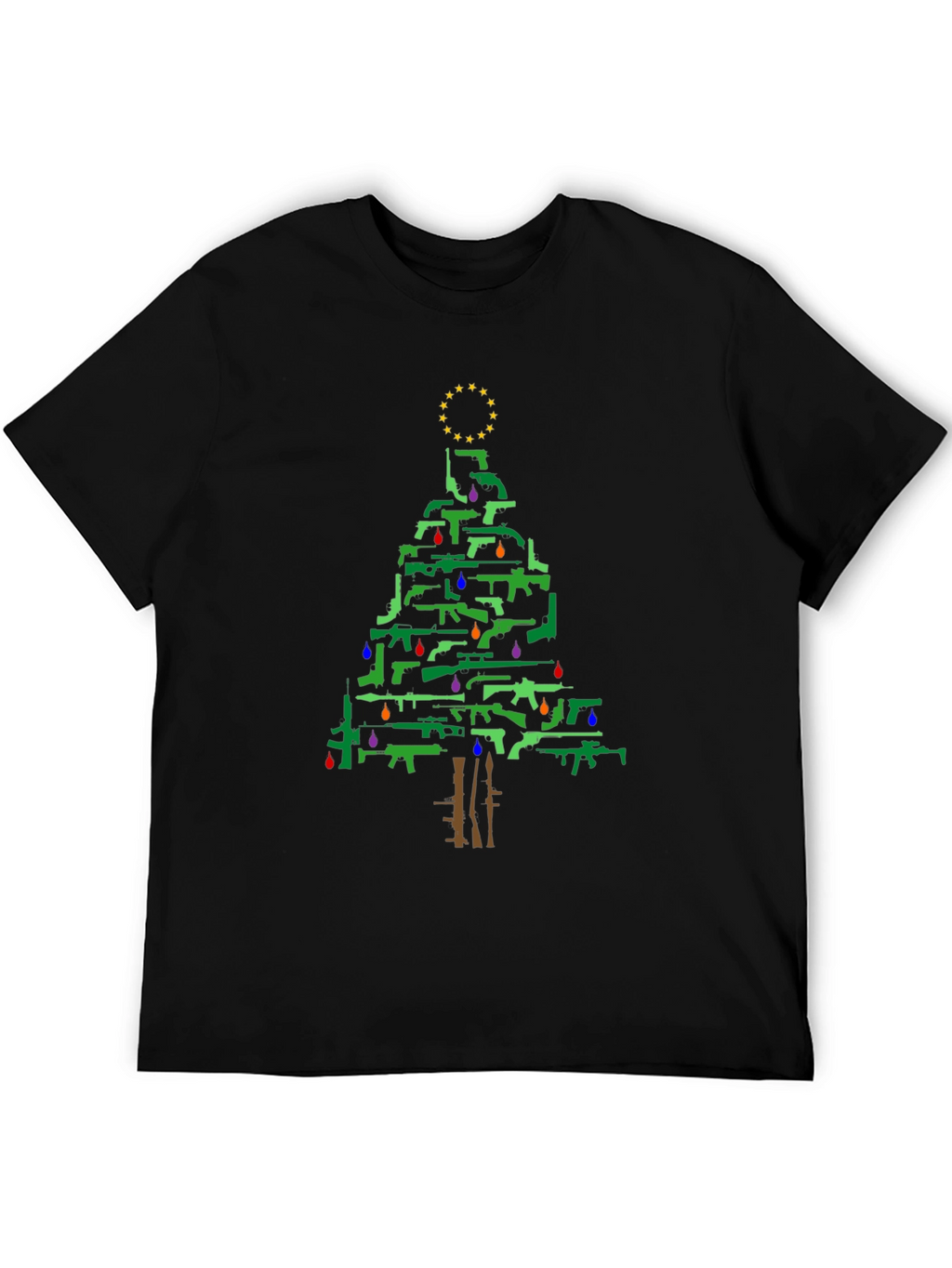 Gun Christmas Tree Holiday T-Shirt