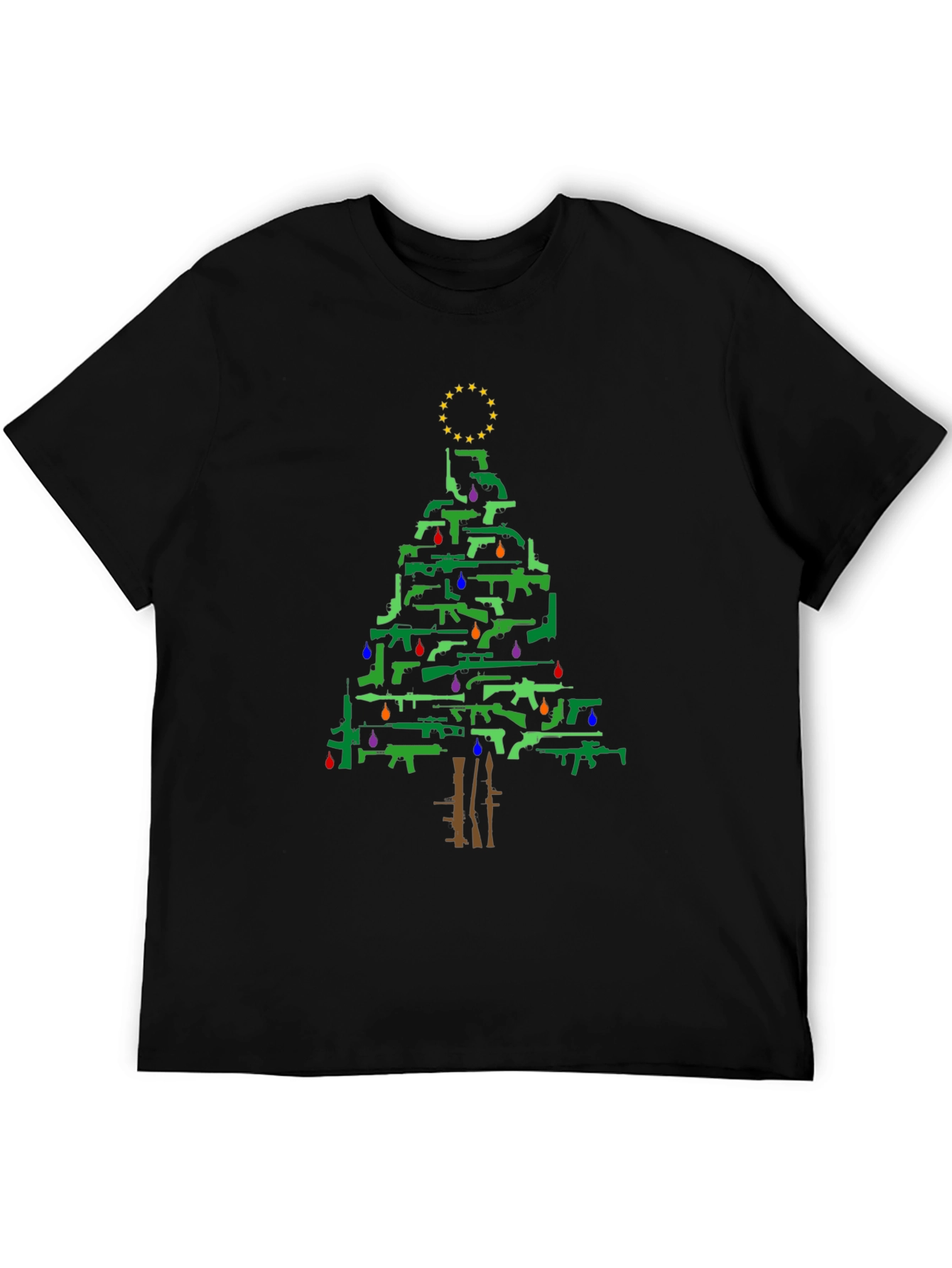 Gun Christmas Tree Holiday T-Shirt