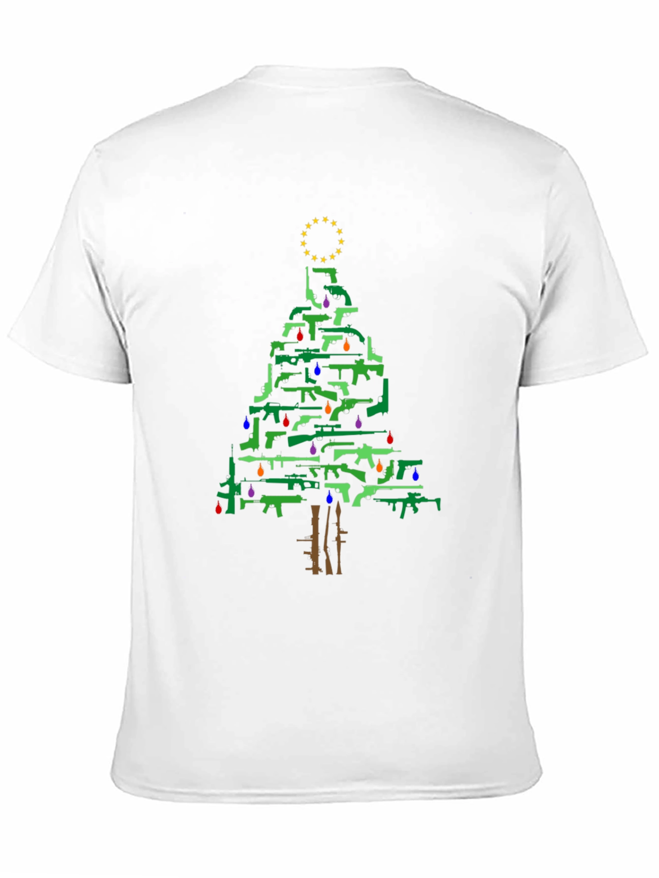 Gun Christmas Tree Holiday T-Shirt