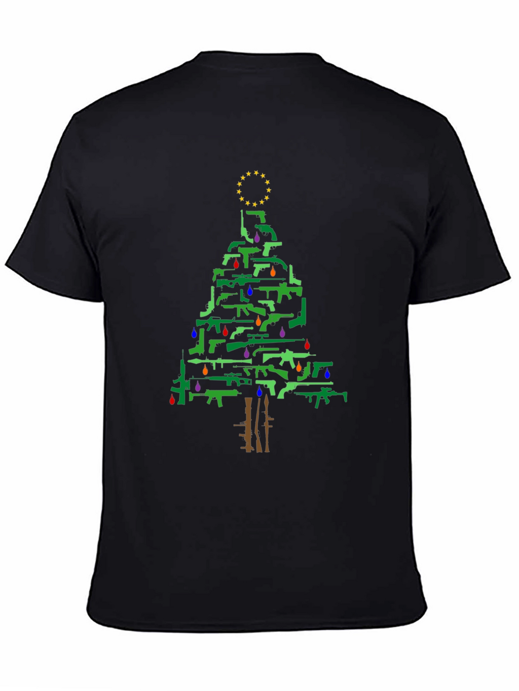 Gun Christmas Tree Holiday T-Shirt
