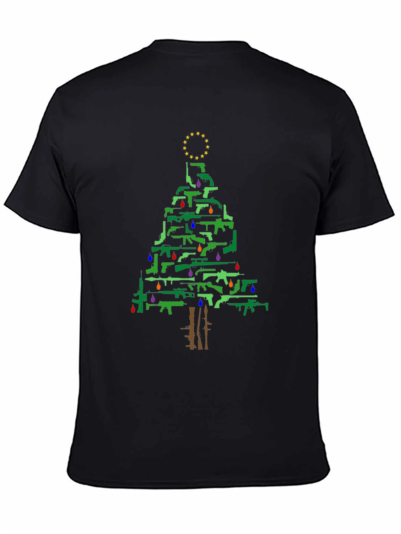 Gun Christmas Tree Holiday T-Shirt