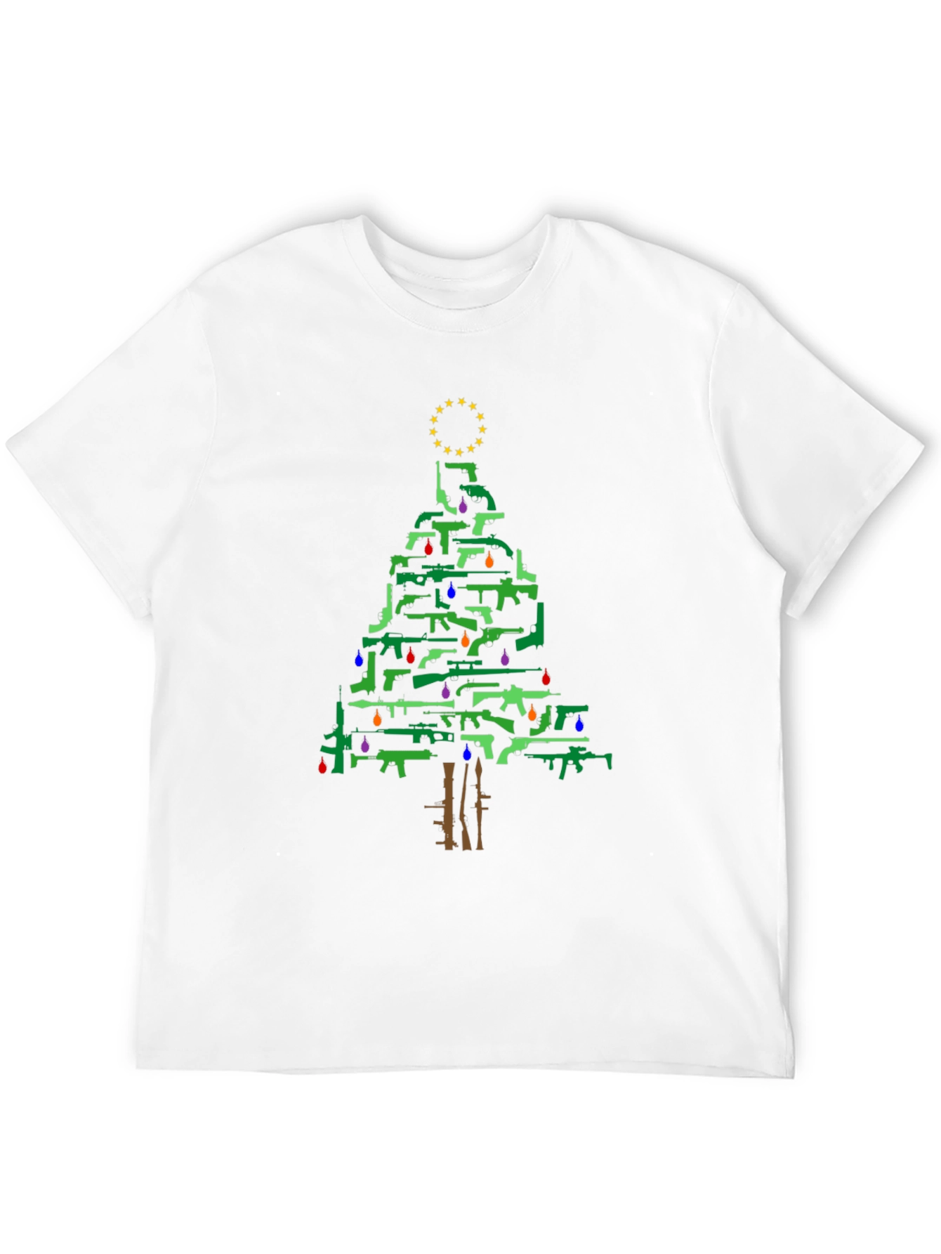 Gun Christmas Tree Holiday T-Shirt