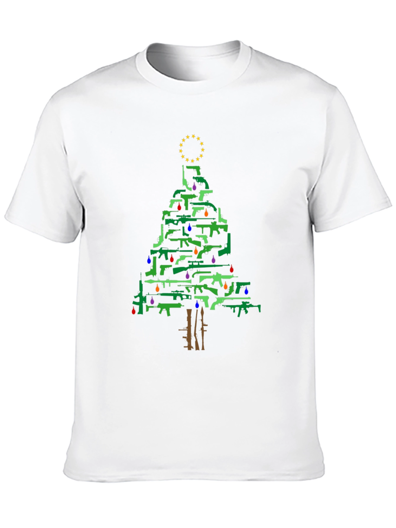 Gun Christmas Tree Holiday T-Shirt