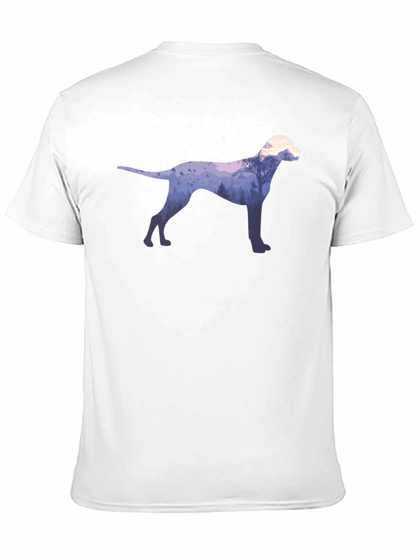 Dog Silhouette Forest Graphic Tee - Black