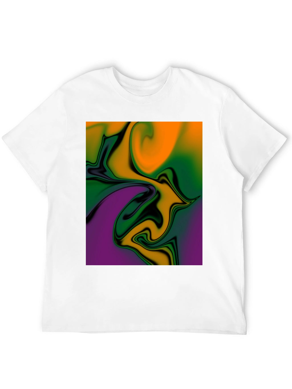 Abstract Swirl Graphic Print Black T-Shirt