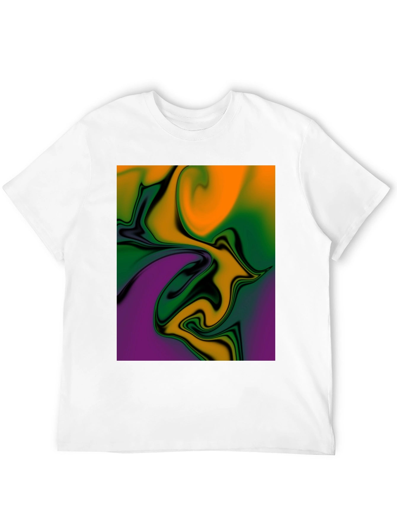 Abstract Swirl Graphic Print Black T-Shirt