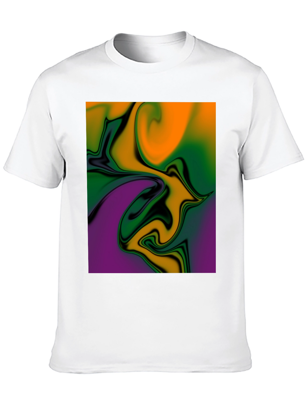 Abstract Swirl Graphic Print Black T-Shirt