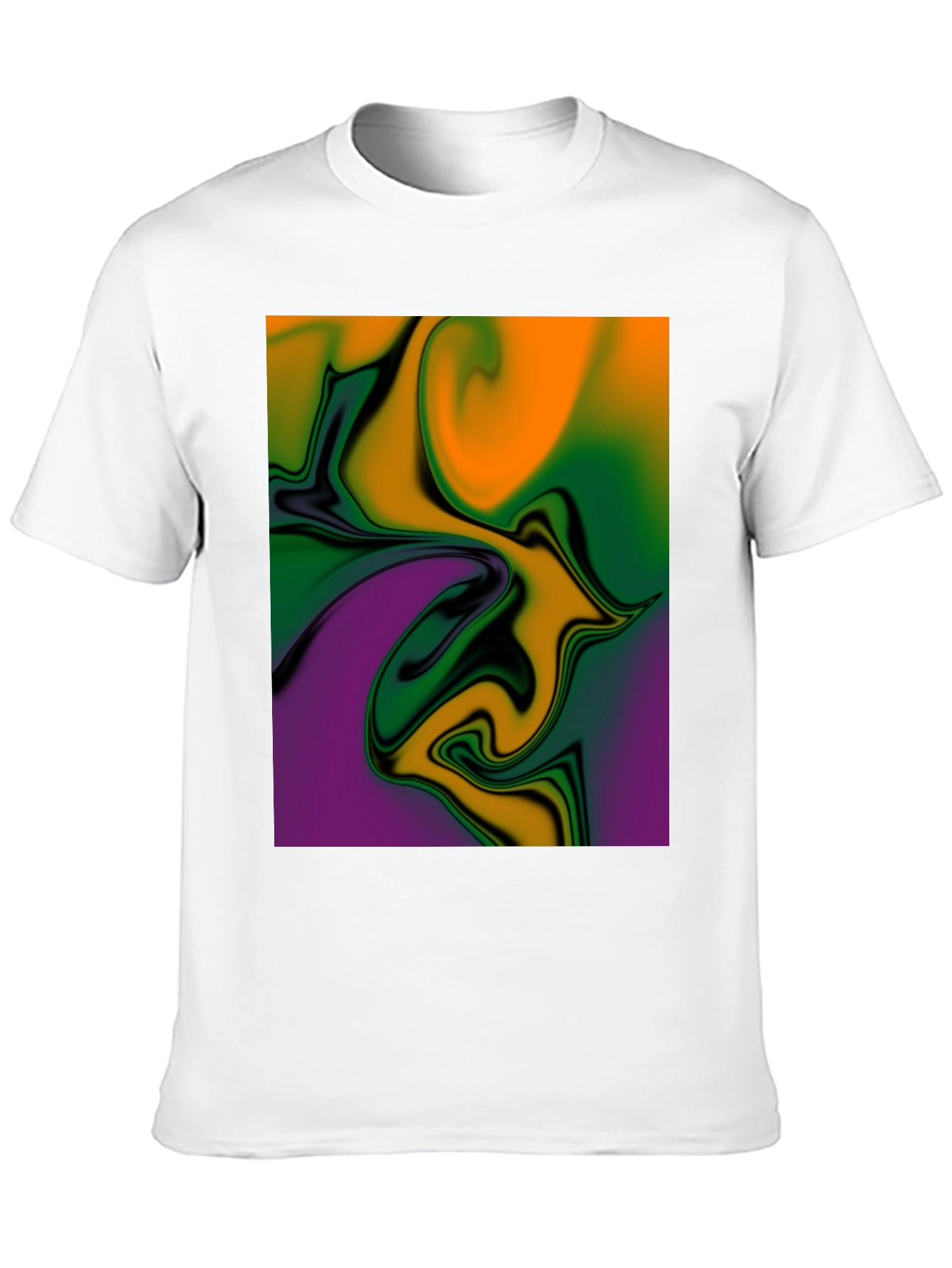 Abstract Swirl Graphic Print Black T-Shirt
