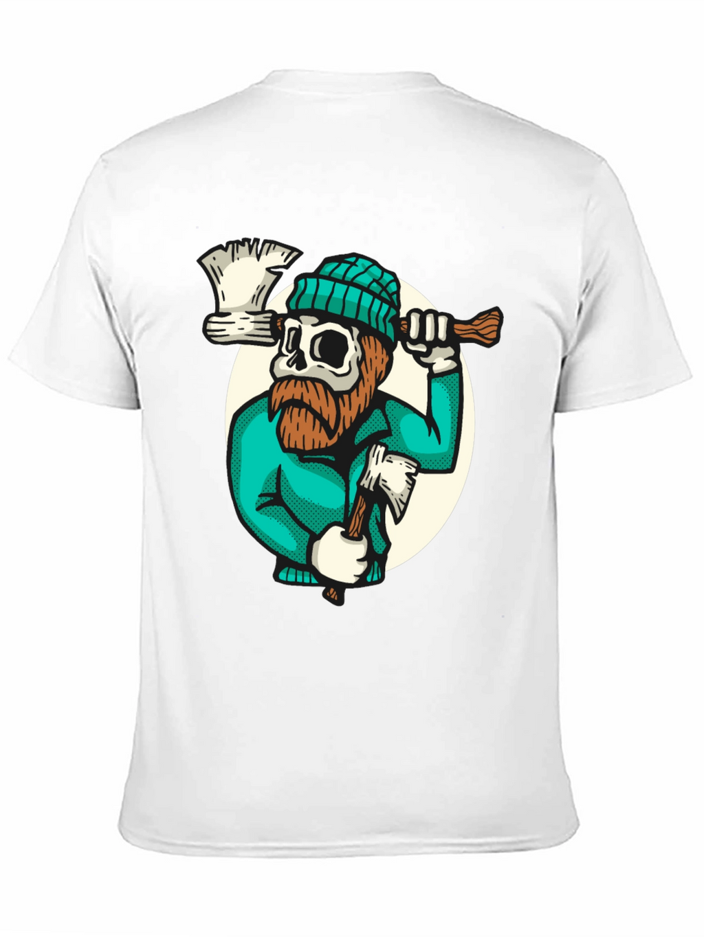 Lumberjack Skull Graphic Tee - Black Cotton T-Shirt