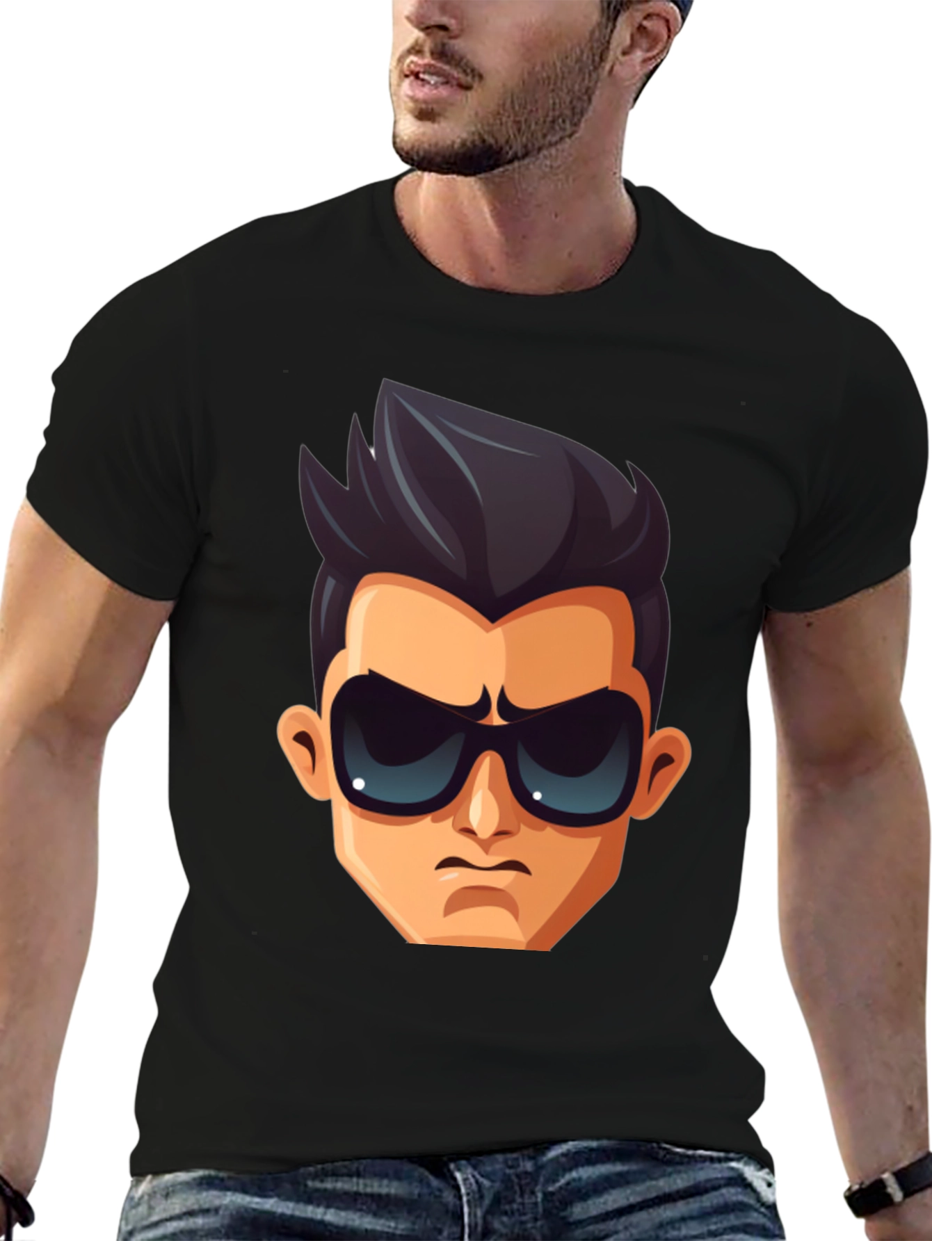 Cool Character Graphic T-Shirt - Black