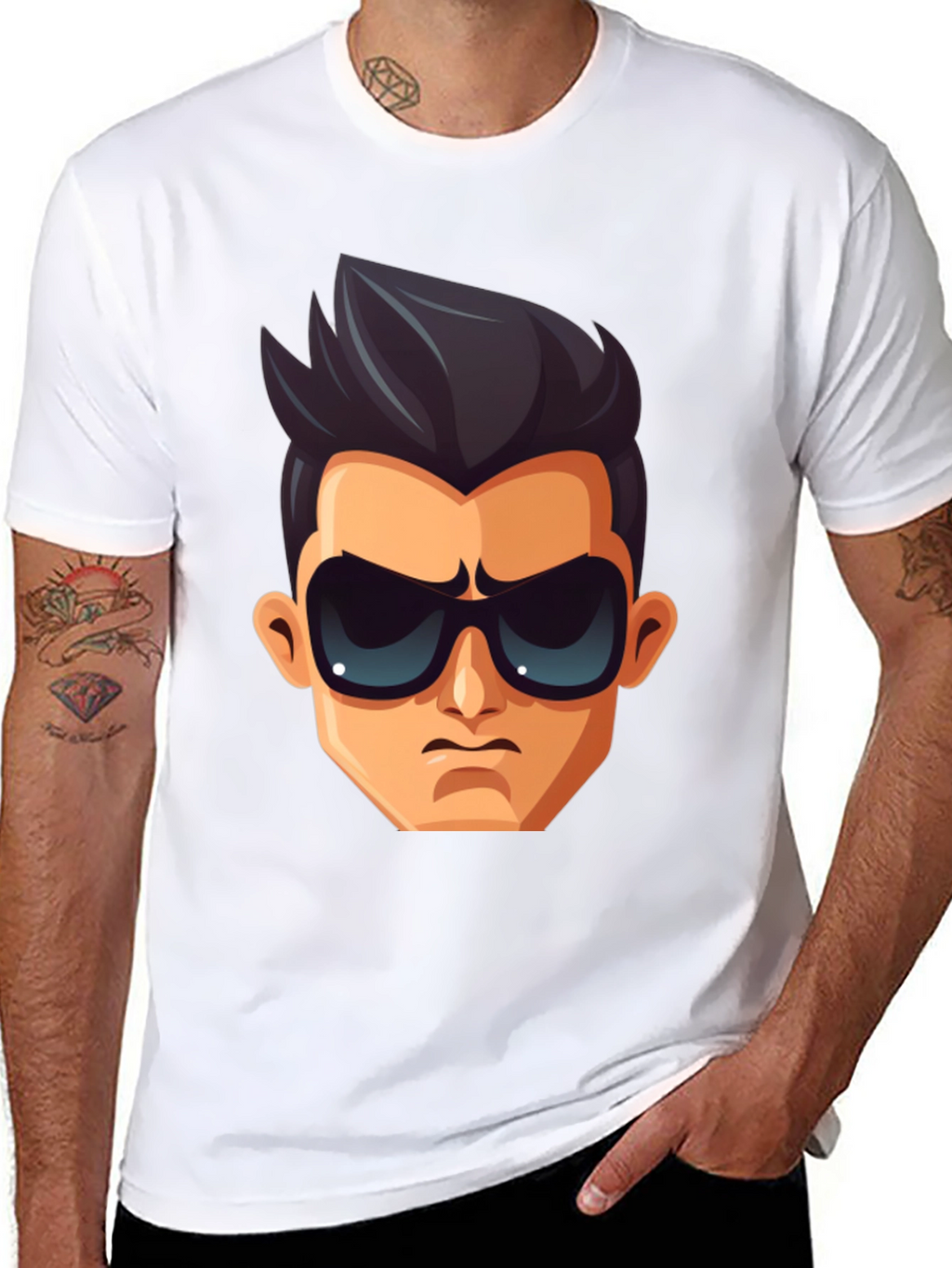 Cool Character Graphic T-Shirt - Black