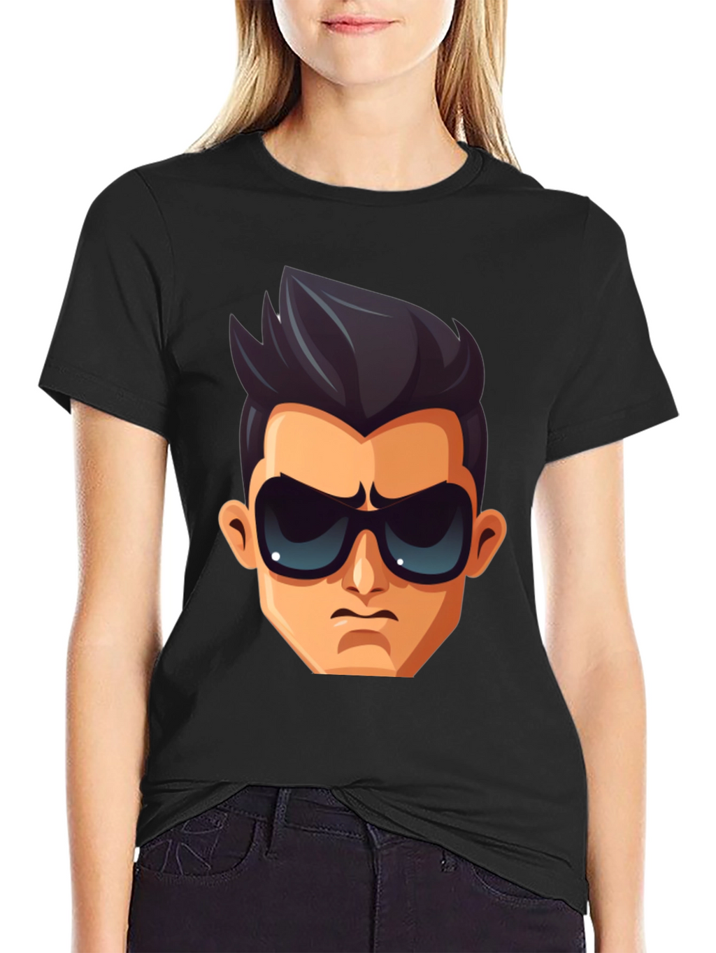 Cool Character Graphic T-Shirt - Black