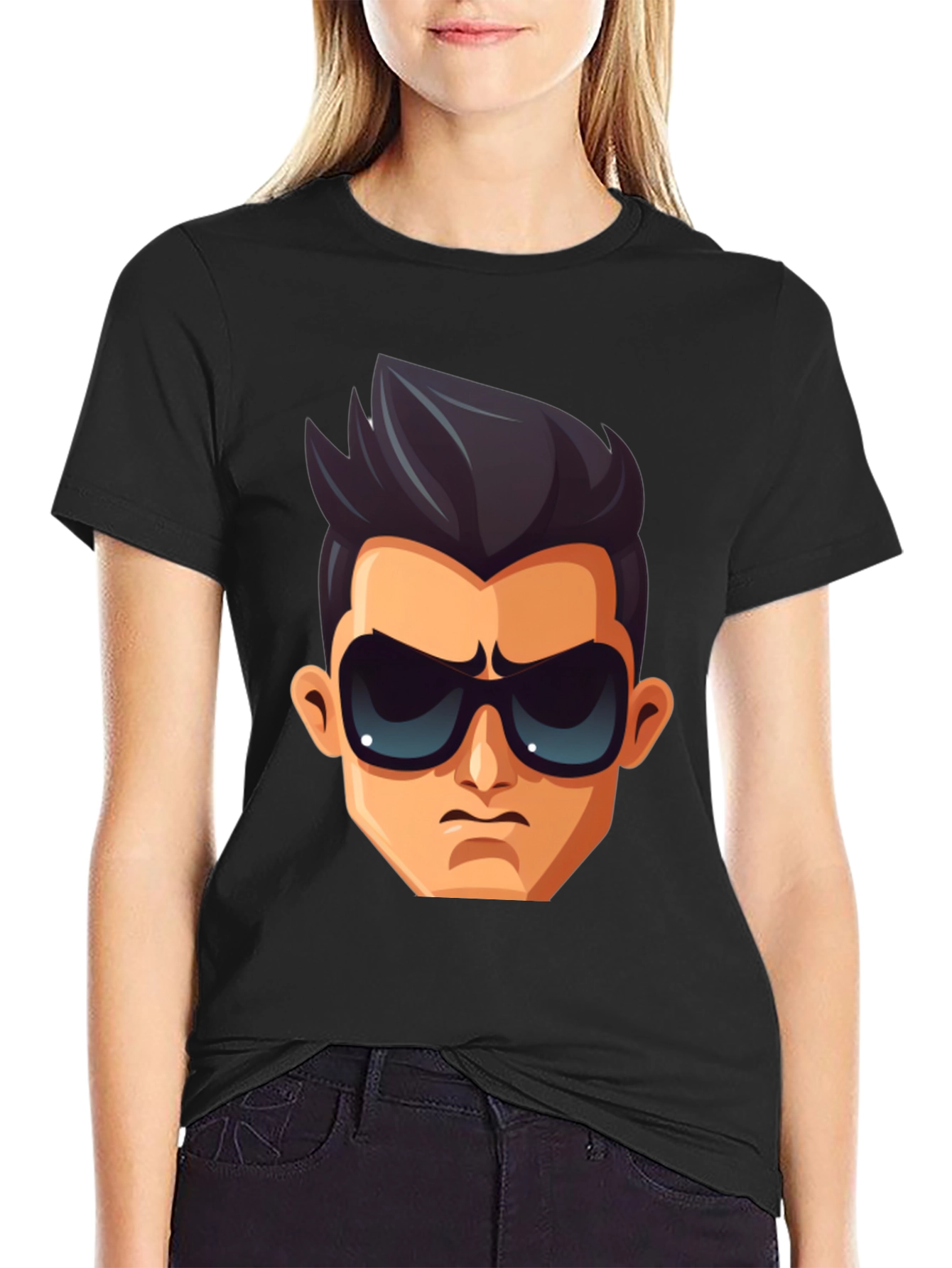 Cool Character Graphic T-Shirt - Black