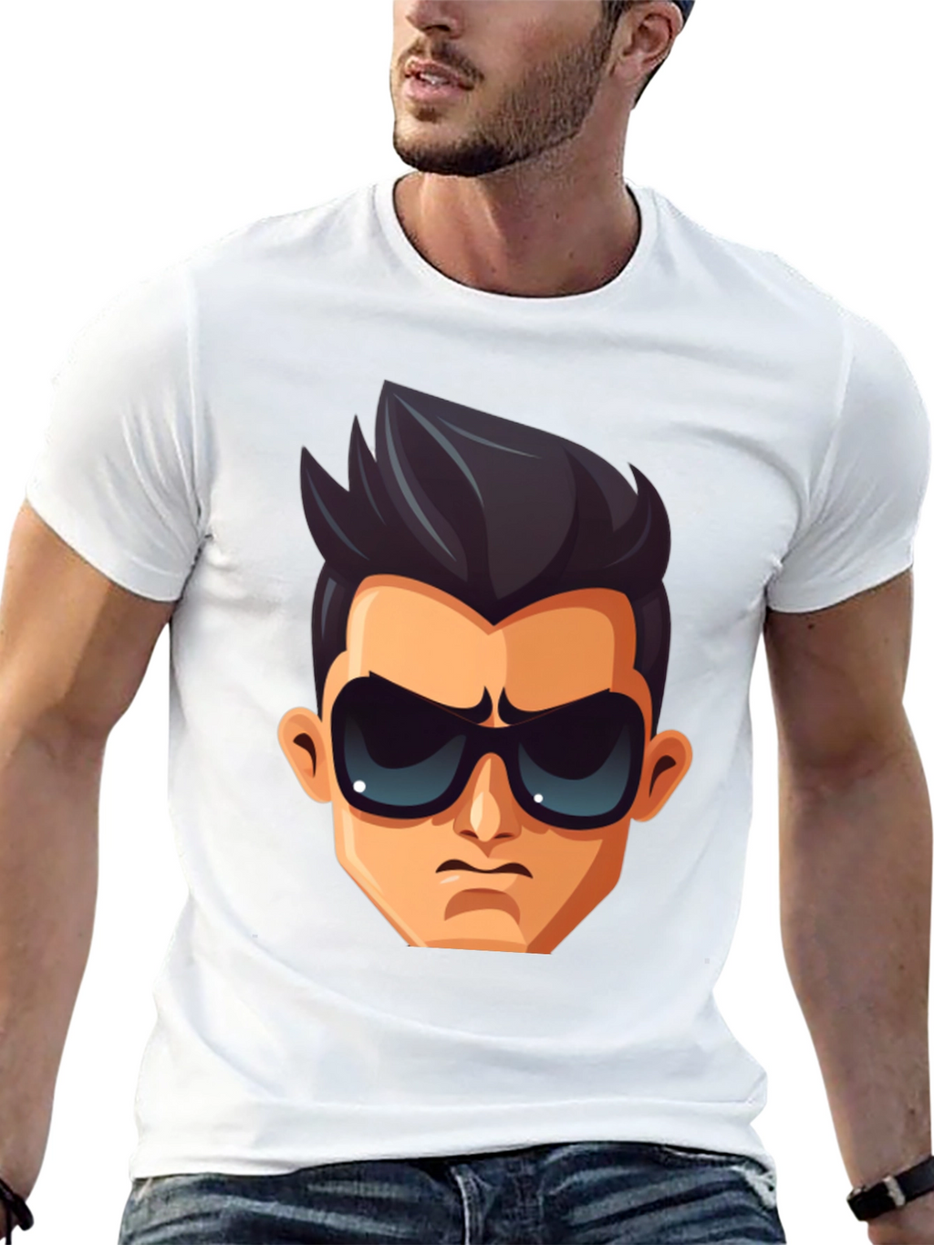 Cool Character Graphic T-Shirt - Black