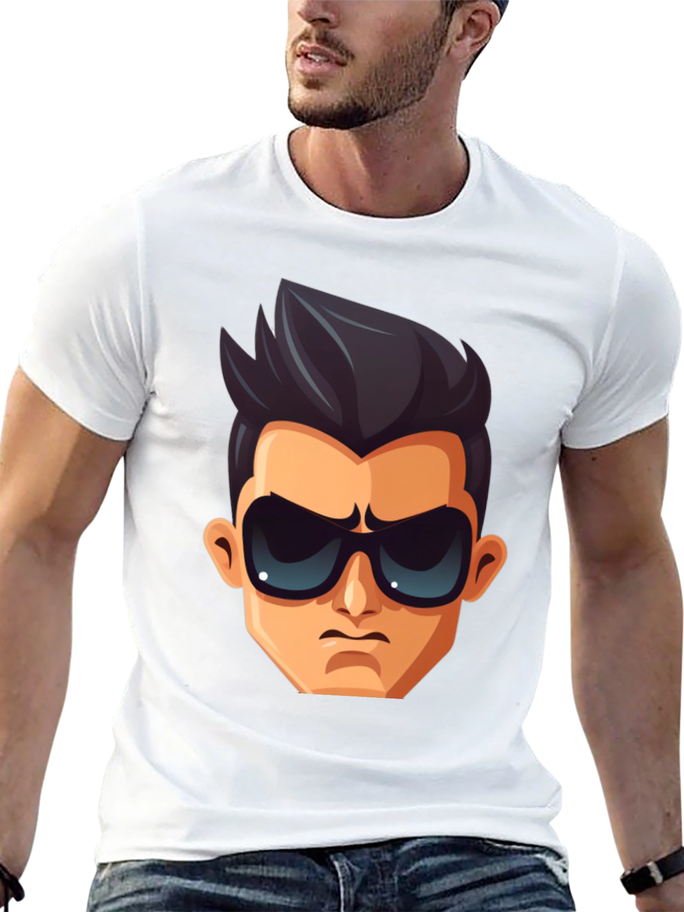Cool Character Graphic T-Shirt - Black