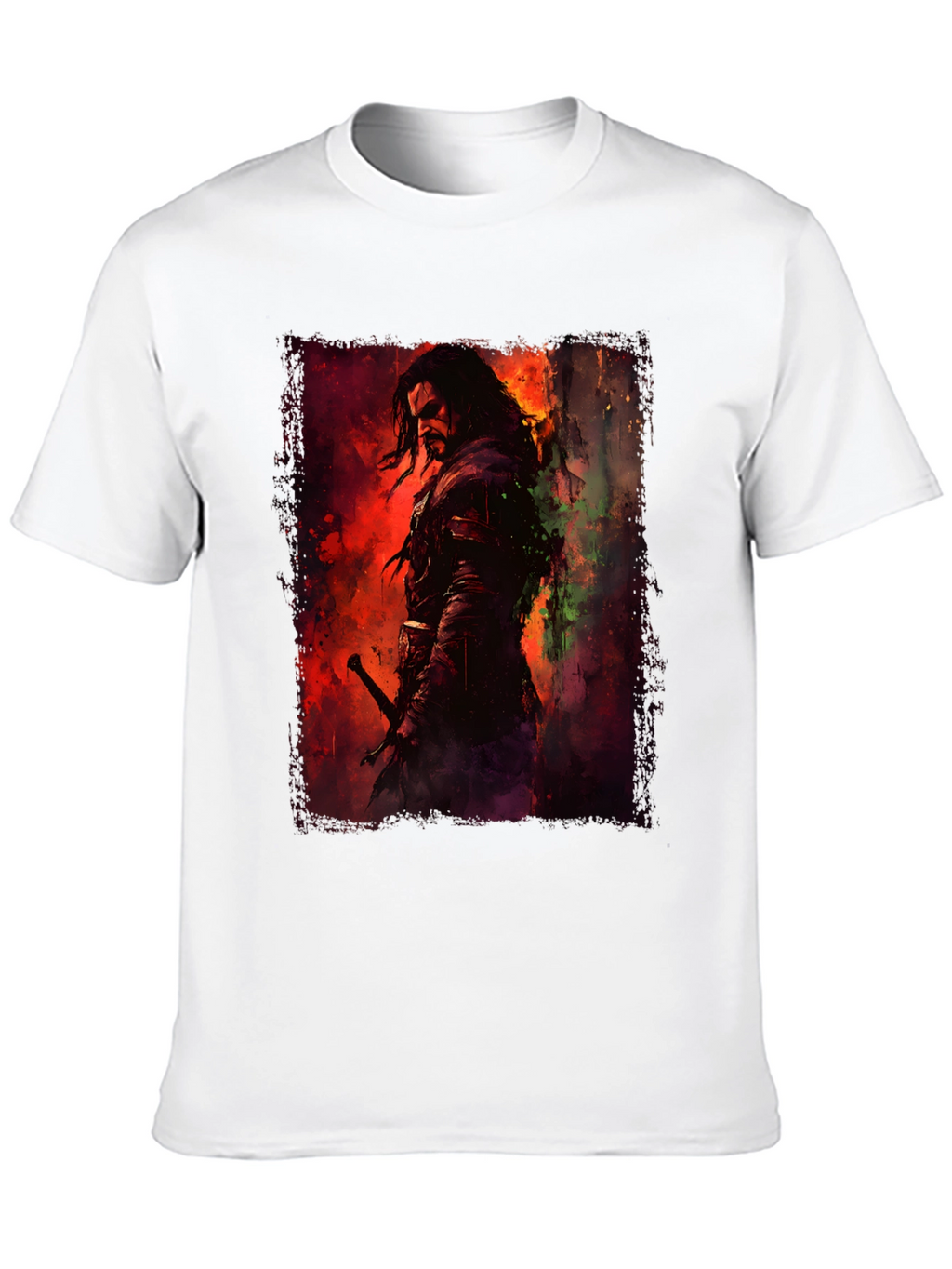 Fantasy Warrior Graphic Black T-Shirt
