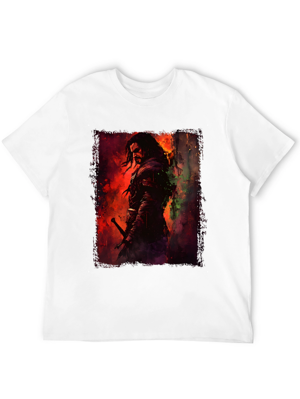 Fantasy Warrior Graphic Black T-Shirt
