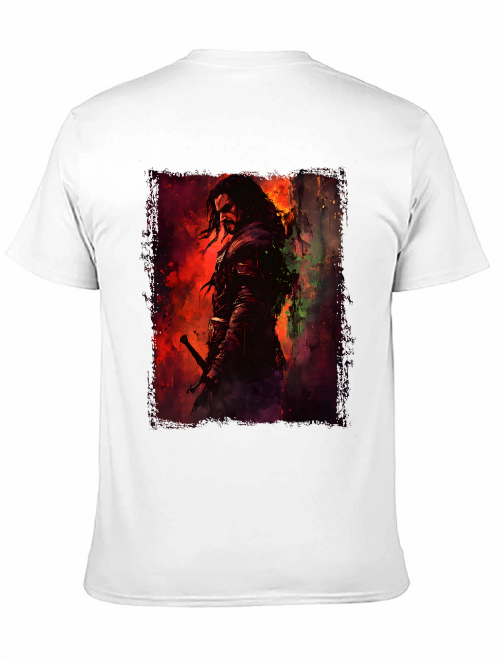 Fantasy Warrior Graphic Black T-Shirt