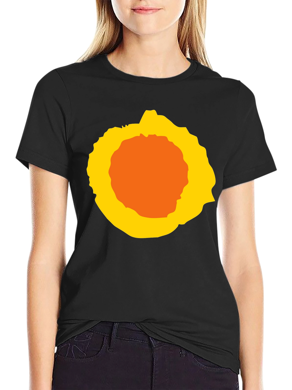 Abstract Sunburst Graphic Black T-Shirt