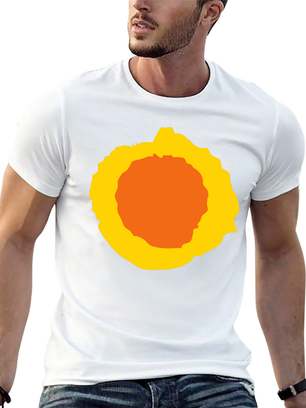 Abstract Sunburst Graphic Black T-Shirt
